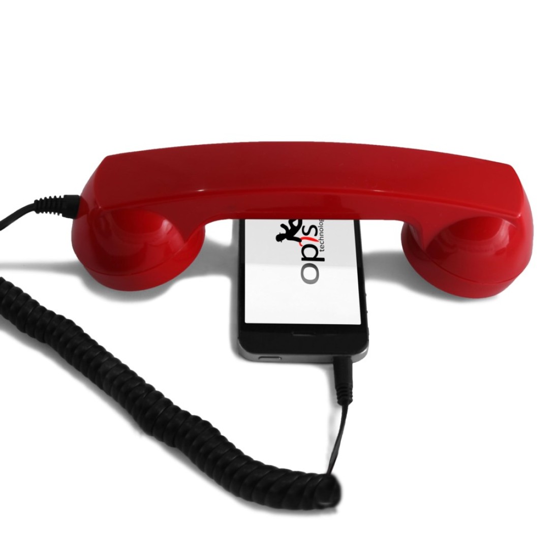 Opis Technology Telephone Handset for CellphoneRetro Phone HandsetMobile ReceiverOld Telephone HeadsetCell Phone ReceiverHandheld Receiver for Cell Phone 60s Micro by Germany Red