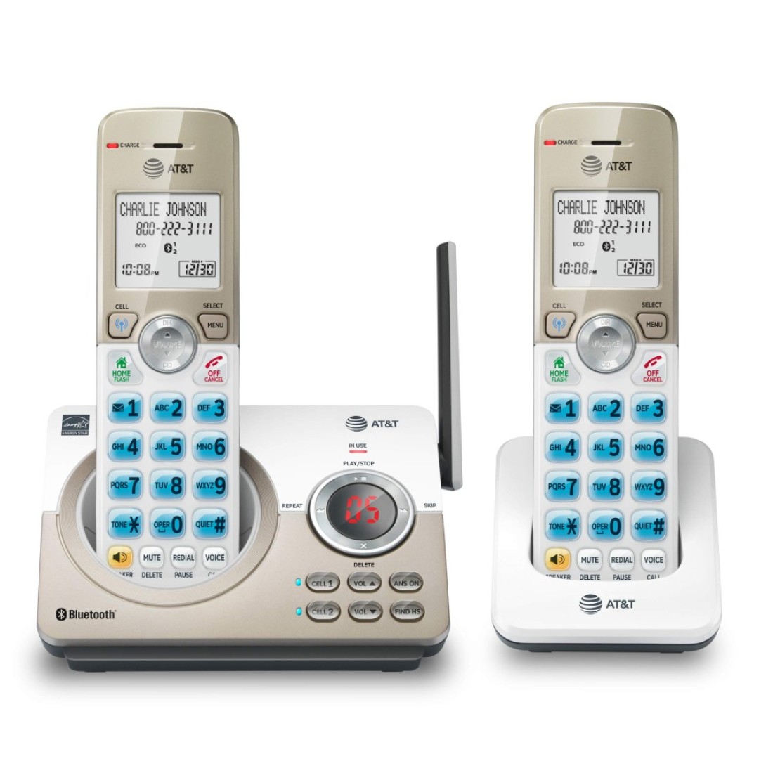 AT&amp;T DL72219 DECT 6.0 2-Handset Cordless Phone for Home with Connect to Cell, Call Blocking, 1.8&quot; Backlit Screen, Big Buttons, intercom, and Unsurpassed Range
