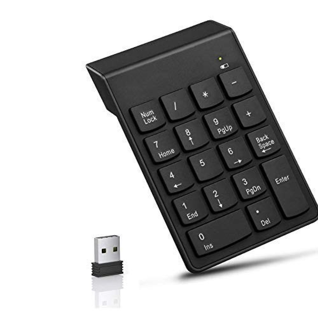 Number Pad Wireless 18 Key Numeric Keypads Numpad 2.4GHz Mini USB Receiver Portable Silent Financial Accounting Wireless Numeric Keyboard Extensions for Laptop, Desktop, Surface pro, Notebook, PC