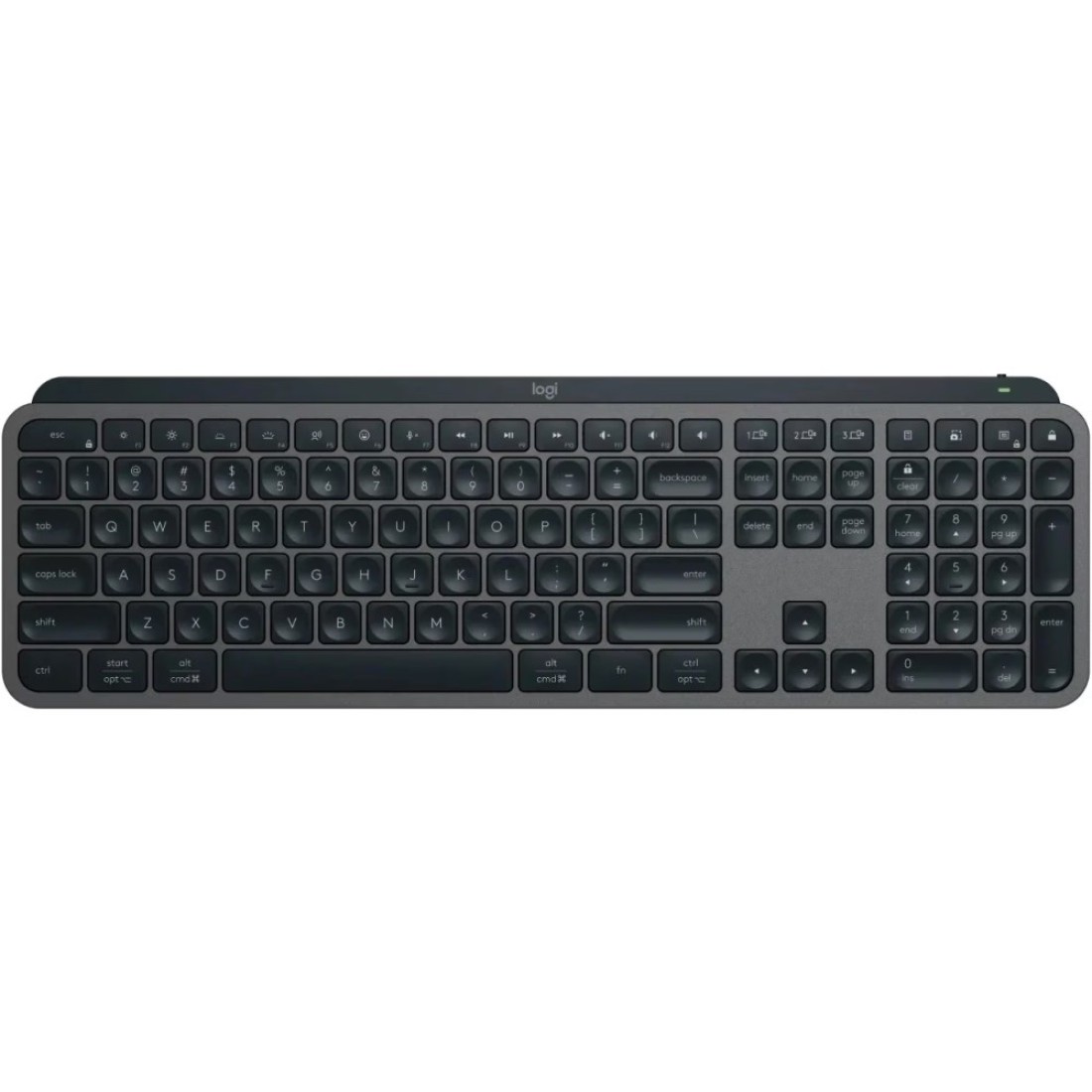 لوحة مفاتيح MX Keys S المتقدمة اللاسلكية المضيئة (الجرافيت) لوحة مفاتيح تخطيط إنجليزية دولية أمريكية لأجهزة الكمبيوتر التي تعمل بنظام Windows وLinux وChrome وMac