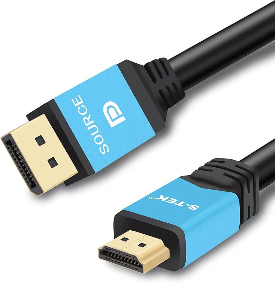 S-TEK [3mtr/6ft] Display Port to HDMI Cable Male to Male DP to HDMI for HDTV and Monitor Cable