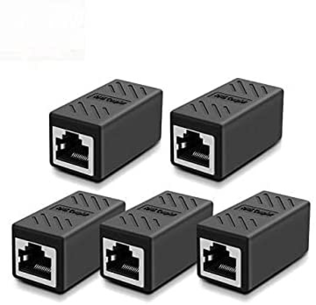 trong Shielded 8p8c RJ45 Coupler, Ethernet Cable Adsl Extension Jointer Adapter Connector, Inline LAN Female to Female Extender Plug Compatible with Cat7 Cat6 Cat5e Cable (5-PACK)