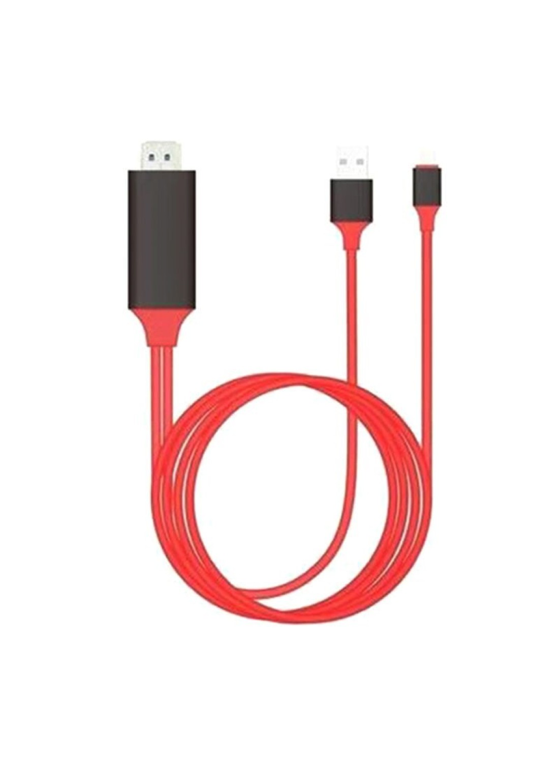 Generic Lightning To HDMI Hdtv Cable For Apple iPhone/iPad/iPod, Red