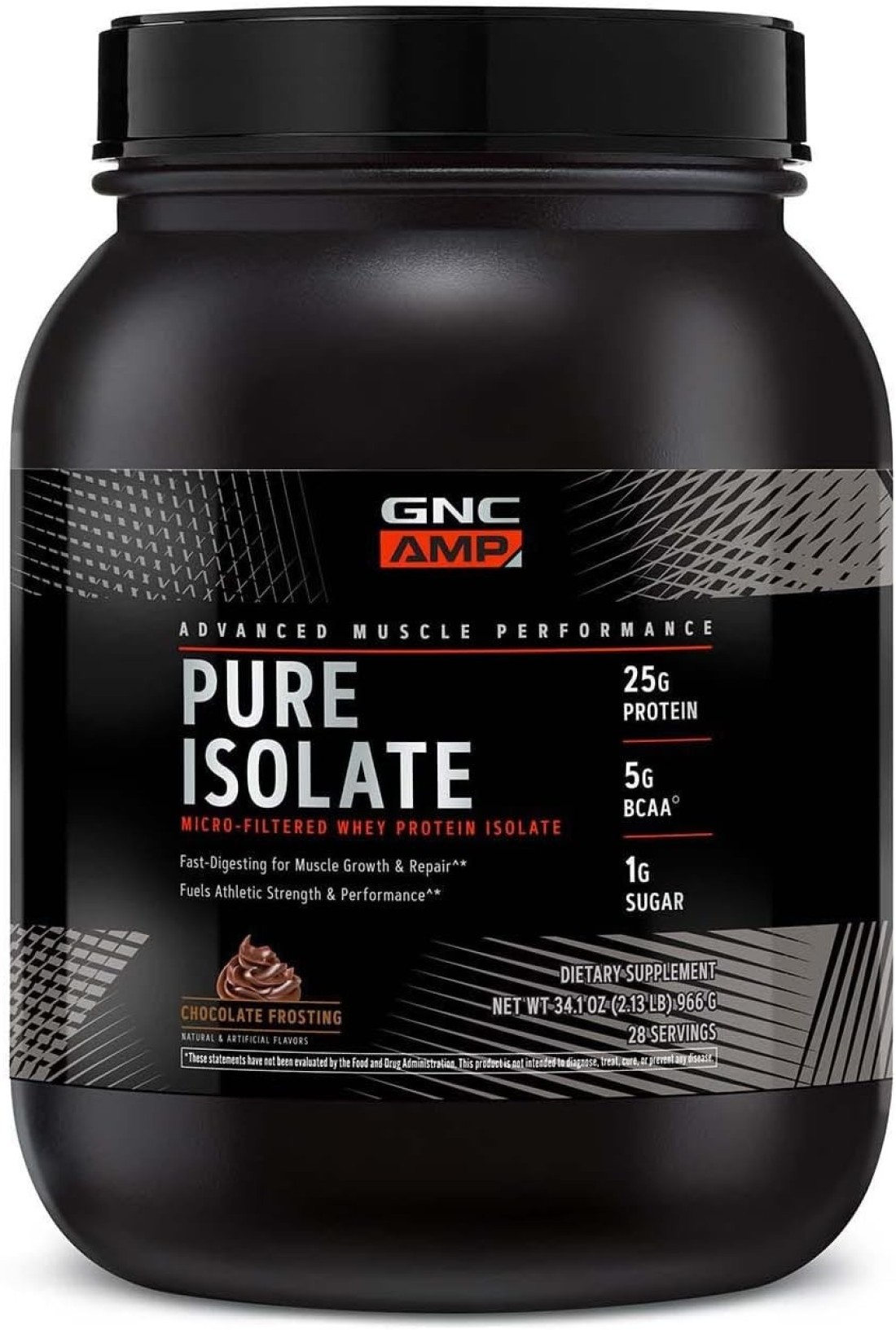 GNC AMP PURE ISOLATE 28 SVG [(CHOCOLATE FROSTING 28 OZ)