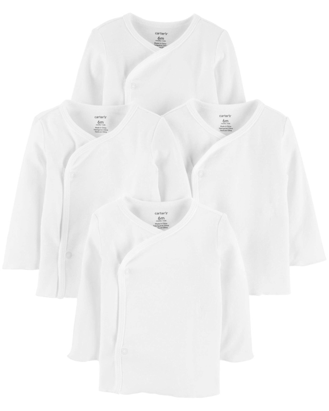 Carters Baby Boys 4-Pack Cotton Kimono Tees (nb), white