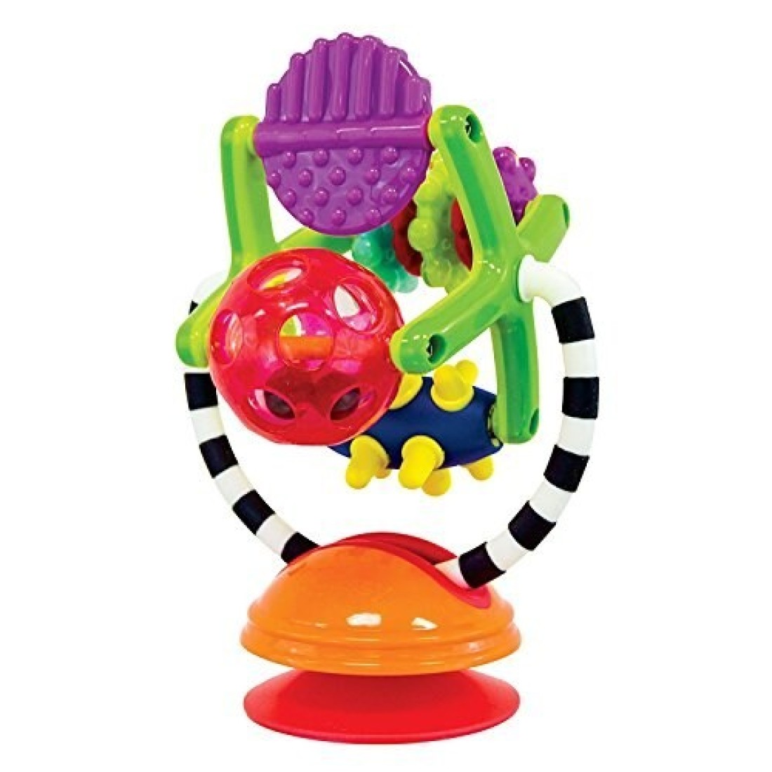 Sassy Teethe &amp; Twirl Sensation Station 2-in-1 Suction Cup High Chair Toy, Developmental Tray Toy for Early Learning, Ages 6+ Months