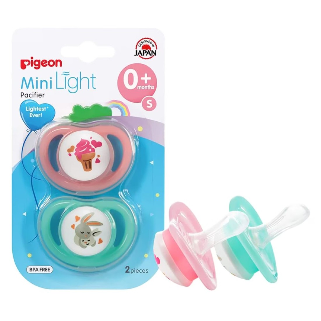 Pigeon Mini Light Pacifier 78262 Multicolour Pack of 2
