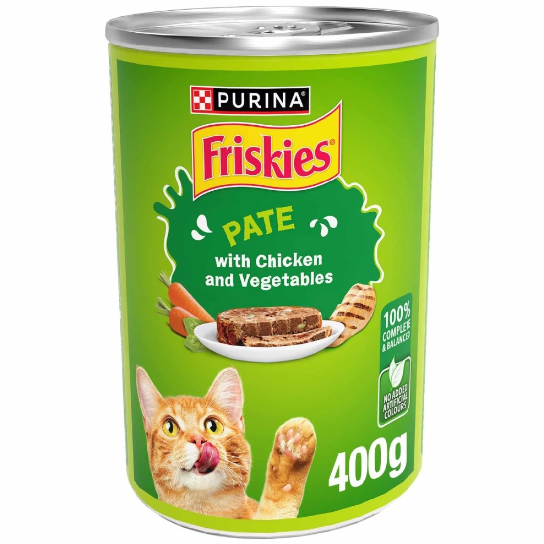 Purina Friskies Pate with Chicken and Vegetables in Chunkpound Wet Cat Food Can, 400g