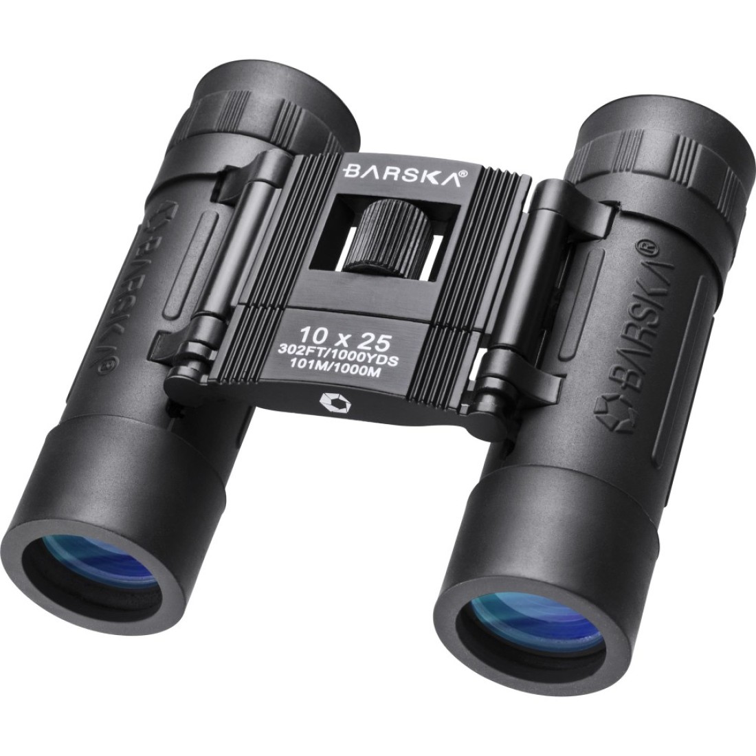 BARSKA Lucid View 10x25 Compact Binoculars Blue Lens