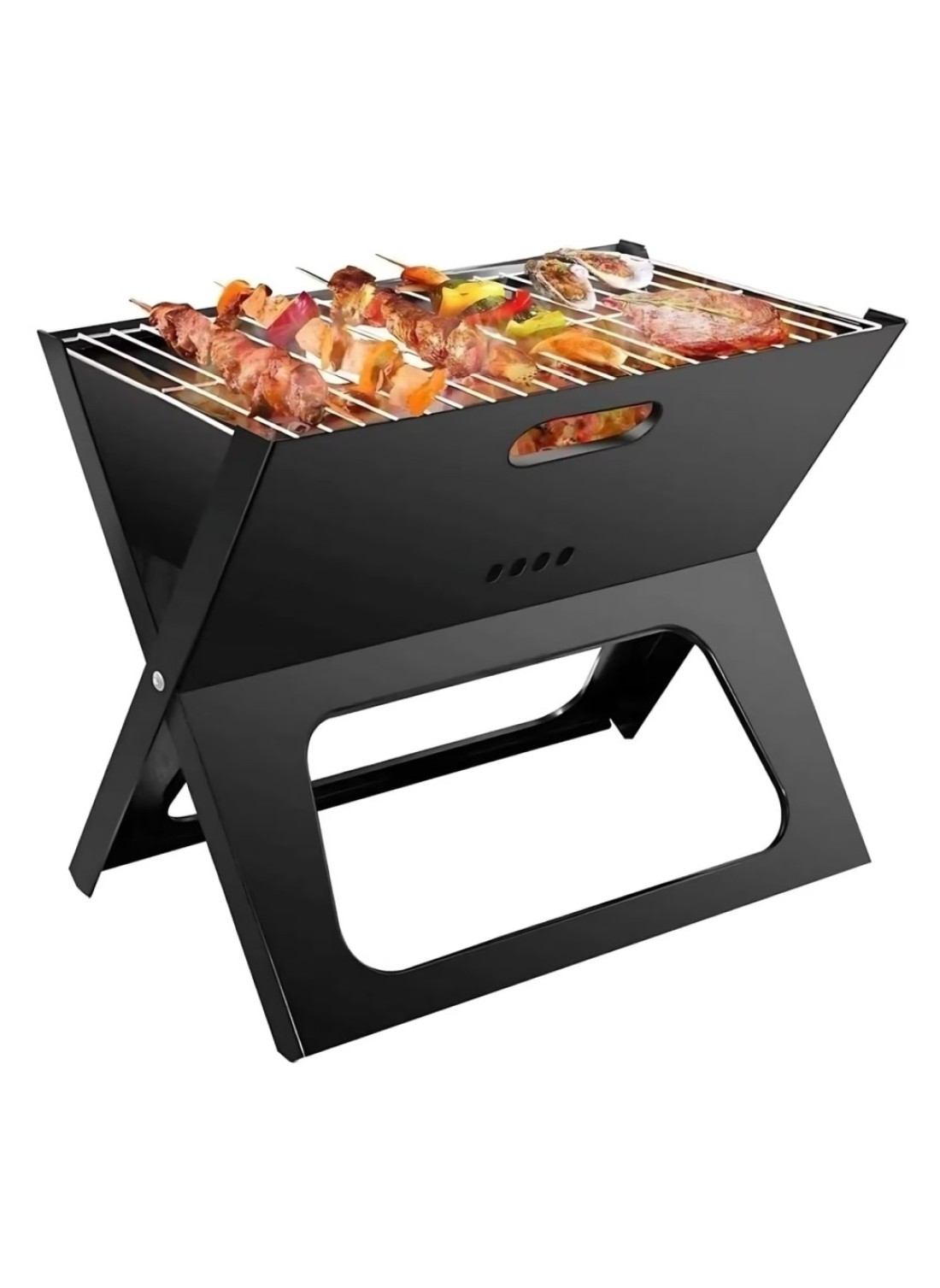 Manful Portable Charcoal Grill For Camping Cooking Stainless Steel Mini Folding Grill Stove For Travel, Picnic, Motorhome With Cover BBQ Cooking For Outdoor Camping