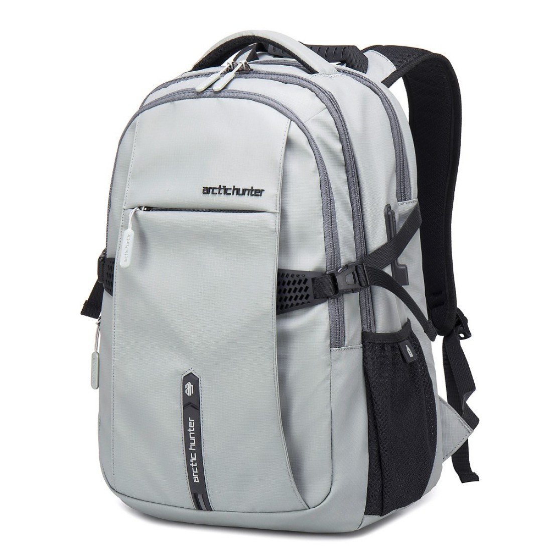 Arctic Hunter Travel Daypack Water Repellant Scratch Resistant 30L Backpack with Built In USB Headphone Port for Men and Women B00388 Grey