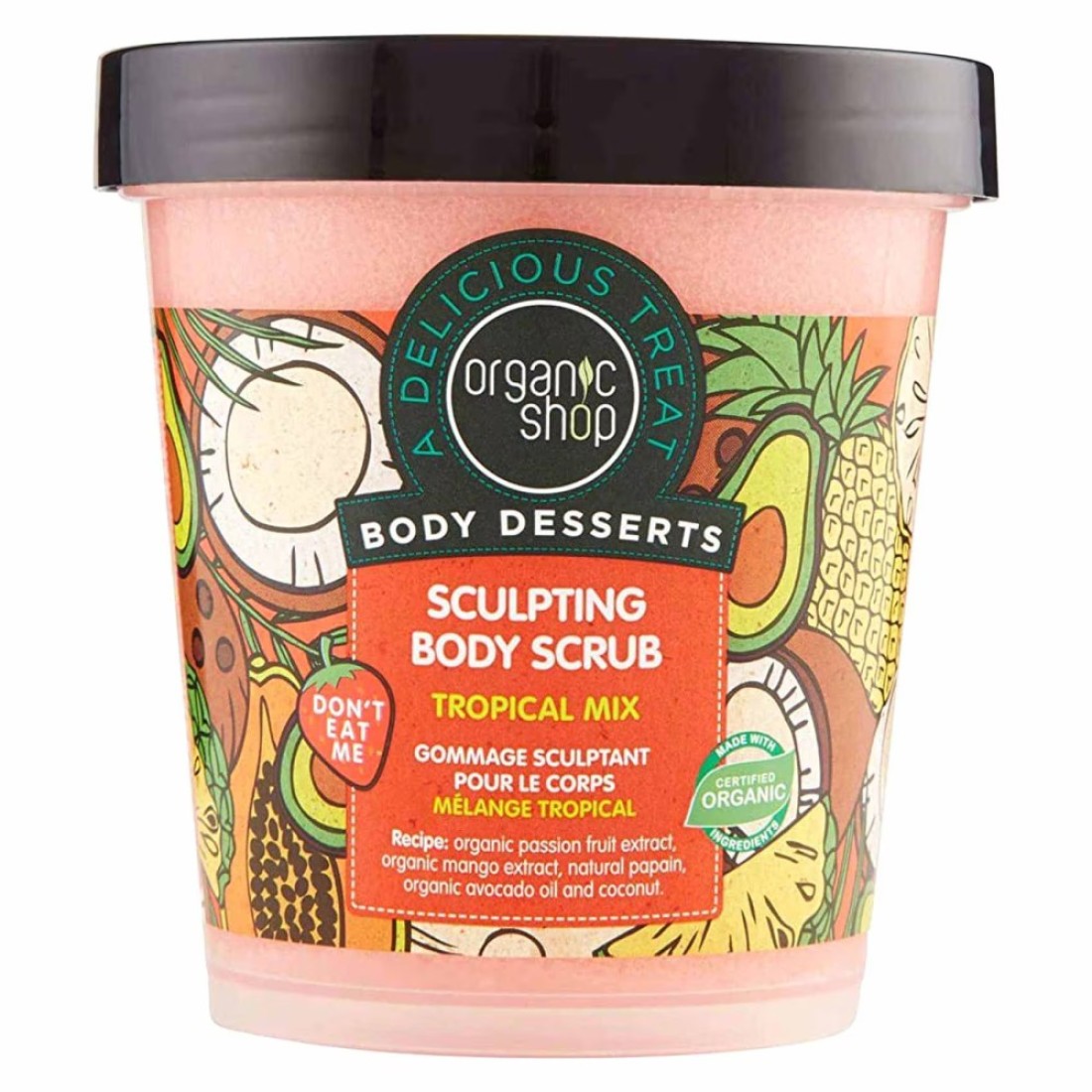 Organic Shop Tropical Mix Body Desserts Sculpting Body Scrub Pink 450ml