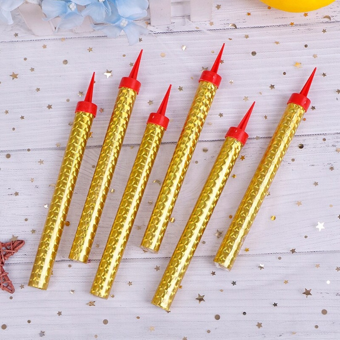 Lavish Gold Sparkling Candles, 6 Pcs Party And Birthday Candles, Fountain Candles For Birthday Cake (18cm, Gold)