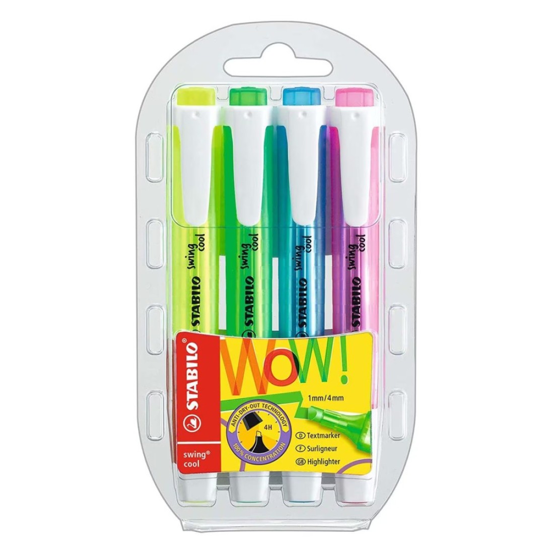 Stabilo Swing Cool Highlighter Multicolour 4 PCS