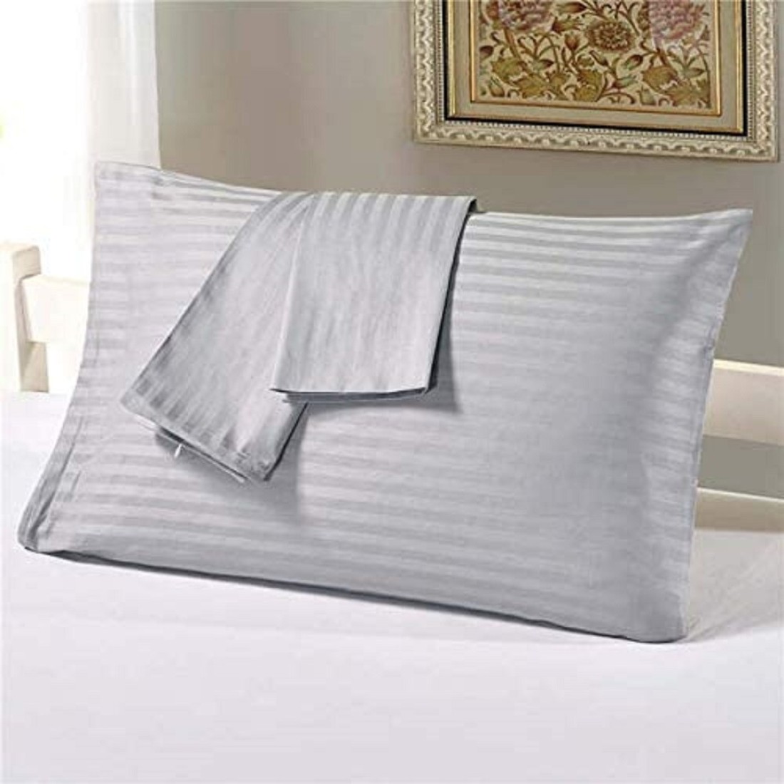 Dream Bell 1Pc Cotton 300tc Pillow Cover - Grey