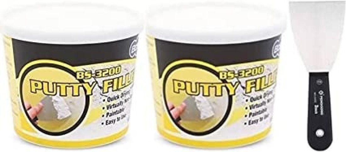 ABBASALI BOSSIL All-Purpose Putty, Putty Filler, Spackling for Drywall, Quick Drying, Designed for Interior and Exterior Home Use, Paintable, Permanent, Non-Shrinking, 500g 2PCS & 1PC SCRAPPER 2INCH