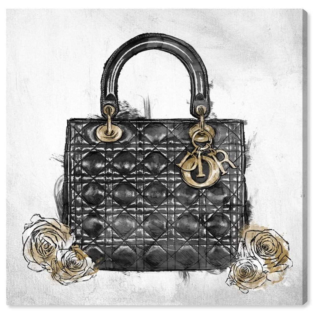 Oliver Gal &#39;Christian Essentials Black II&#39; The Fashion Wall Art Decor Collection Contemporary Premium Canvas Art Print