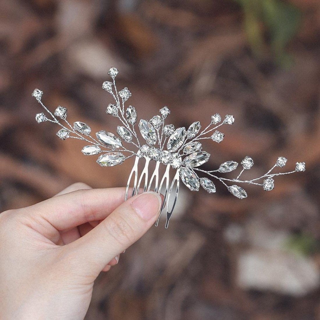 Jeairts Silver Rhinestone Bridal Hair Comb Crystal Wedding Hair Pieces Sparkly Brides Headpiece Hair Dress Decorative Accessories for Brides and Bridesmaids