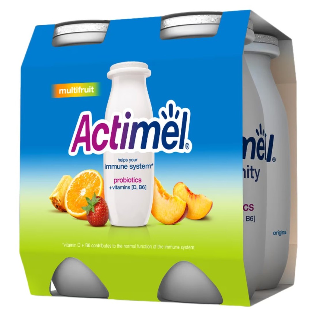 Actimel Multi-Fruit Flavored Low Fat Dairy Drink 93ml Pack of 4
