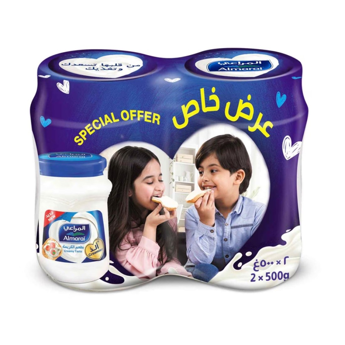 Almarai Processed Cream Cheese, 500g Pack of 2