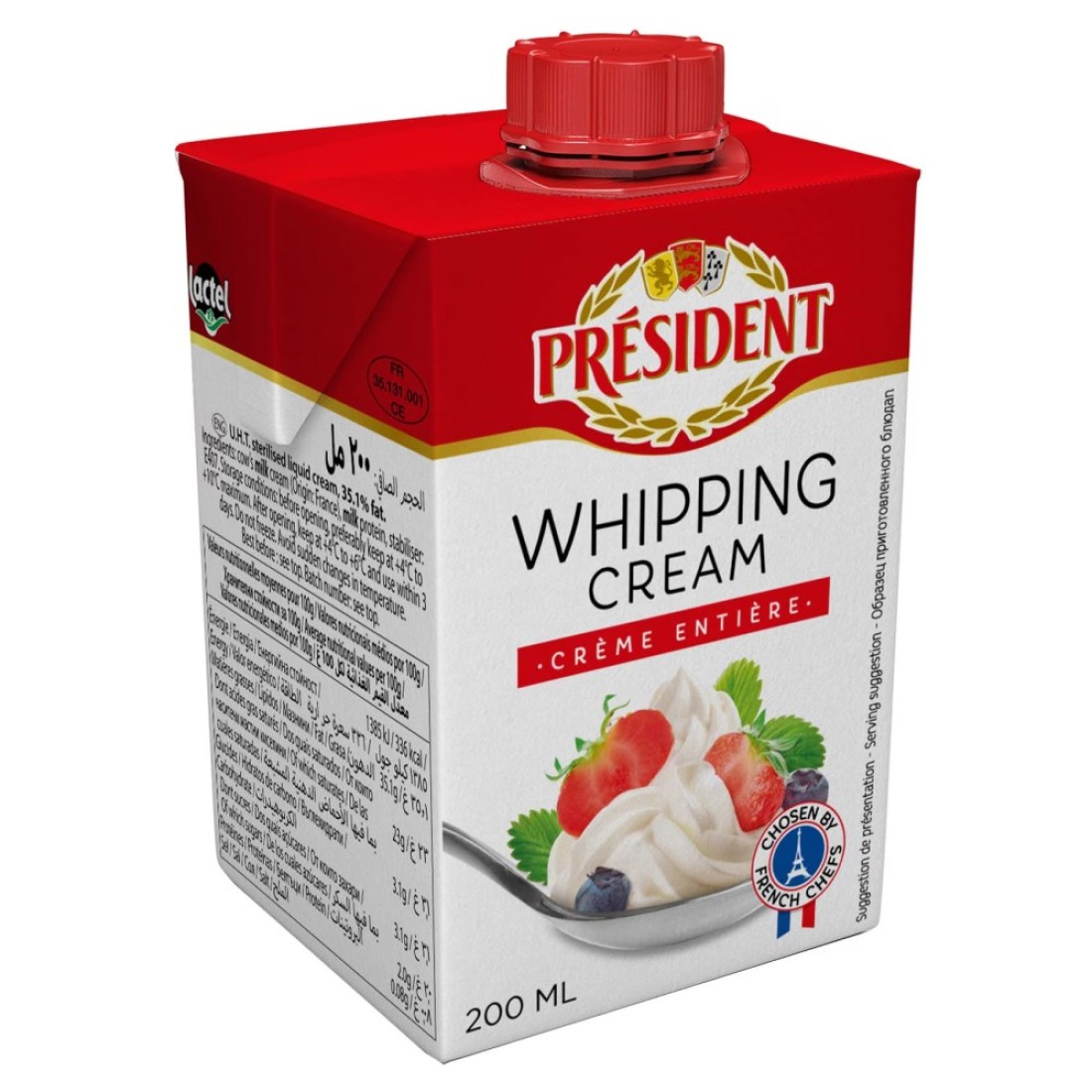 President Full Fat Whipping Cream 200ml