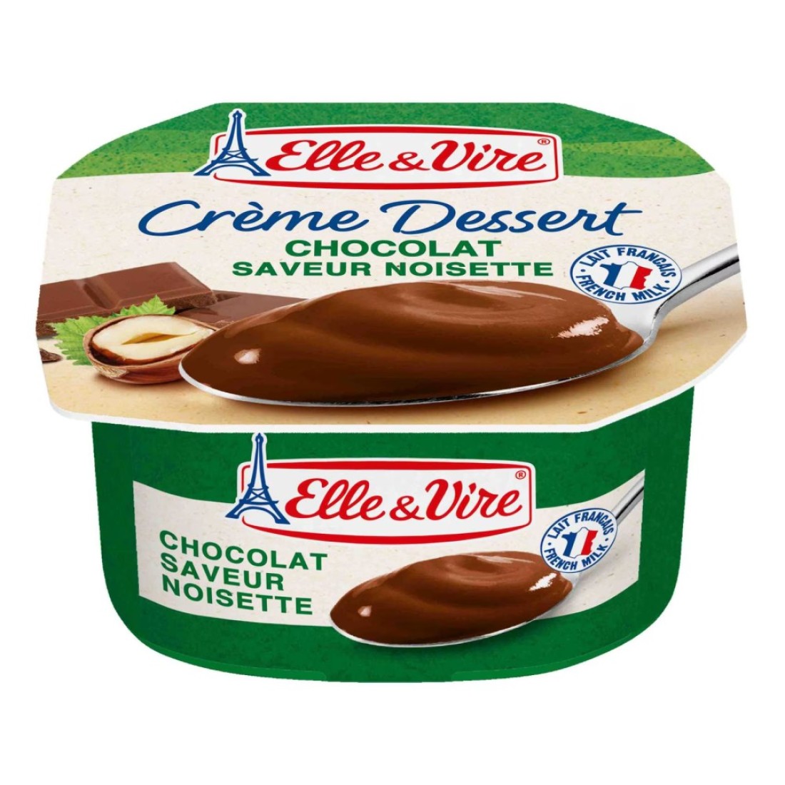 Elle &amp; Vire Cream Dessert Chocolate and Hazelnut 100g