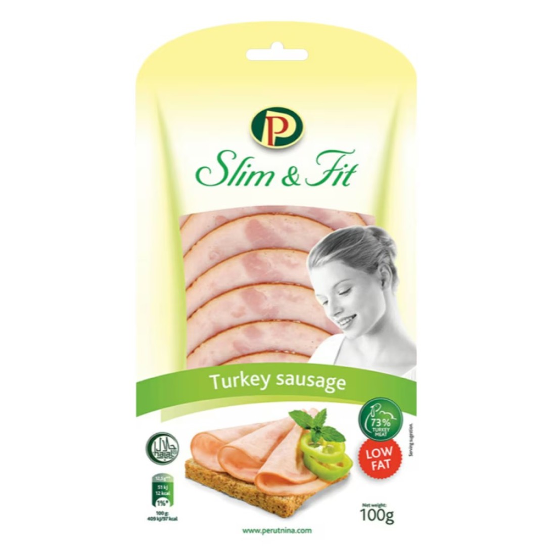 Perutnina Turkey Sausage Slices 100g