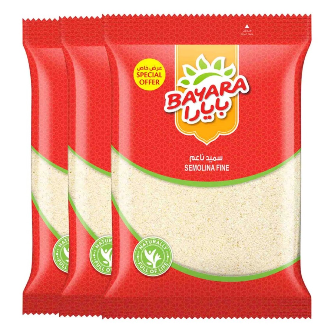 Bayara Fine Semolina (Rava) 400g Pack of 3