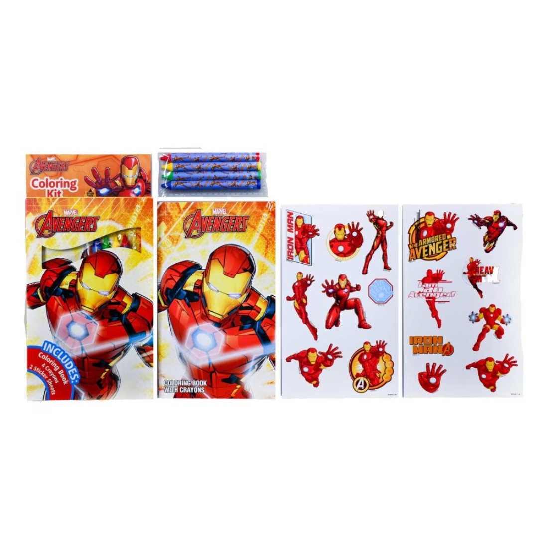 Marvel Avengers Colouring Kit with Colouring Book, 4 Crayons and 2 Sticker Sheets