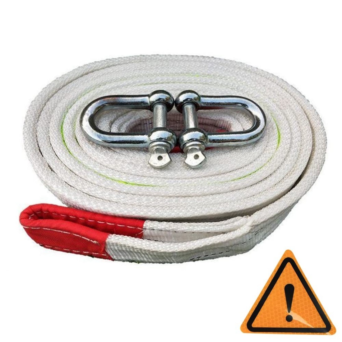 Tow Straps Heavy Duty with Loops- 22,000lbs Recovery Strap 2&quot; x16&#39; Tow Rope for Cars Trucks Jeeps Boats and More White