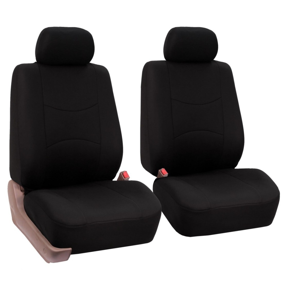FH Group Car Seat Covers Front Set in Cloth Car Seat Covers for Low Back Car Seats with Removable HeadrestUniversal FitAutomotive SeatCoversWashable Car SeatCover for SUVSedanVan Black