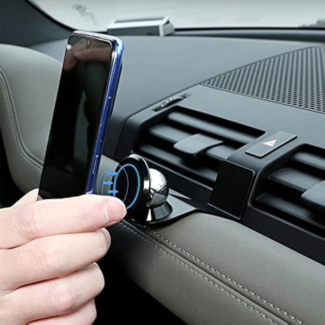 CHEYA Alumium Alloy Car Interior Center Console Dashboard Main CoPilot Air Vent Mobile Phone Holder for Land Rover Defender 110 2020 2021 2022 Car Accessories BLACK