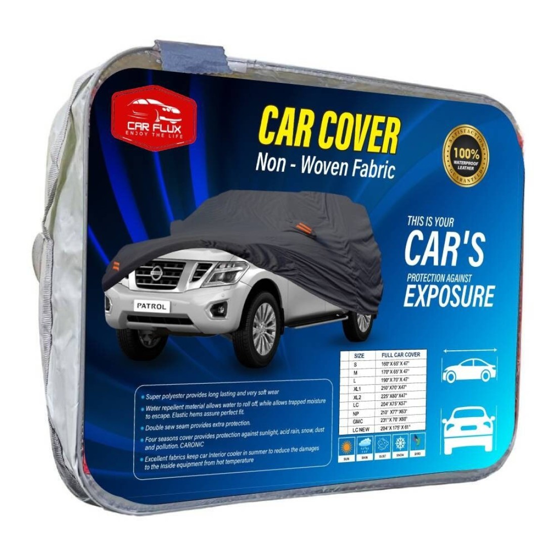 CAR FLUX Premium Protective Car Cover For Toyota Raize, Waterproof, Dustproof, Scratch And UV Protection Full body Cover