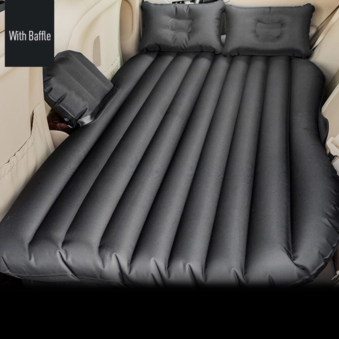 Generic-Car Travel Inflatable Mattress Air Bed Cushion Portable Camping Universal for SUV Extend Air Couch with Two Air Pillows