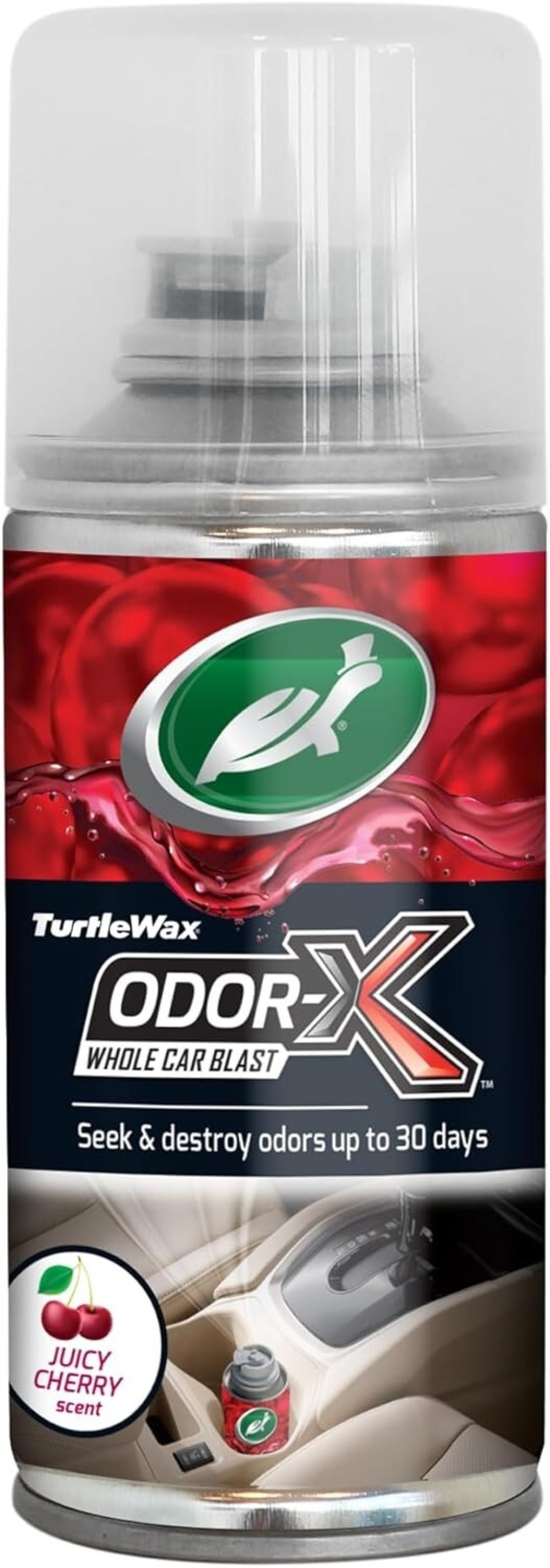 Turtle Wax 54100 Odor-X Whole Car Blast - New Car Experience Air Freshener &amp; Odor Remover Car Bomb - Removes Unwanted Odors for up to 30 Days- Cherry Scent (1 Pack)