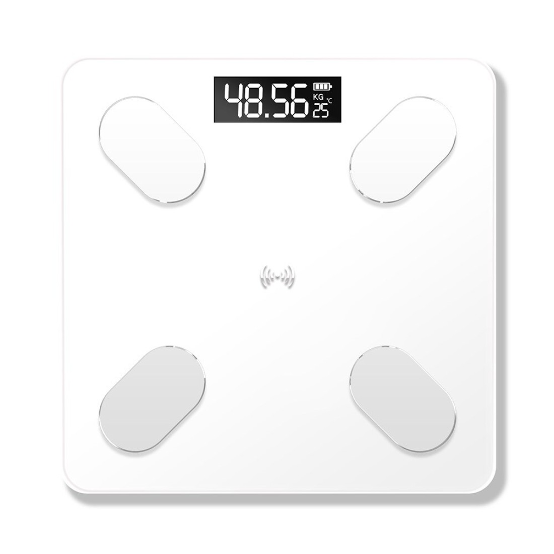 Generic-Smart Health Scale Body Weight Scale LCD Body Fat Scale Bathroom Scale Support APP Connection White
