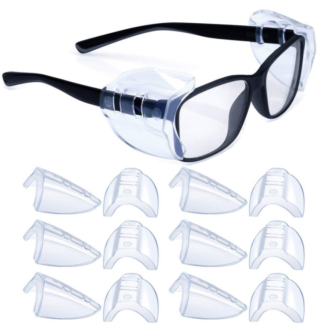 6 Pairs Glasses Side Shields,Slip on Clear Side Shields, Fits Small to Medium Eyeglasses
