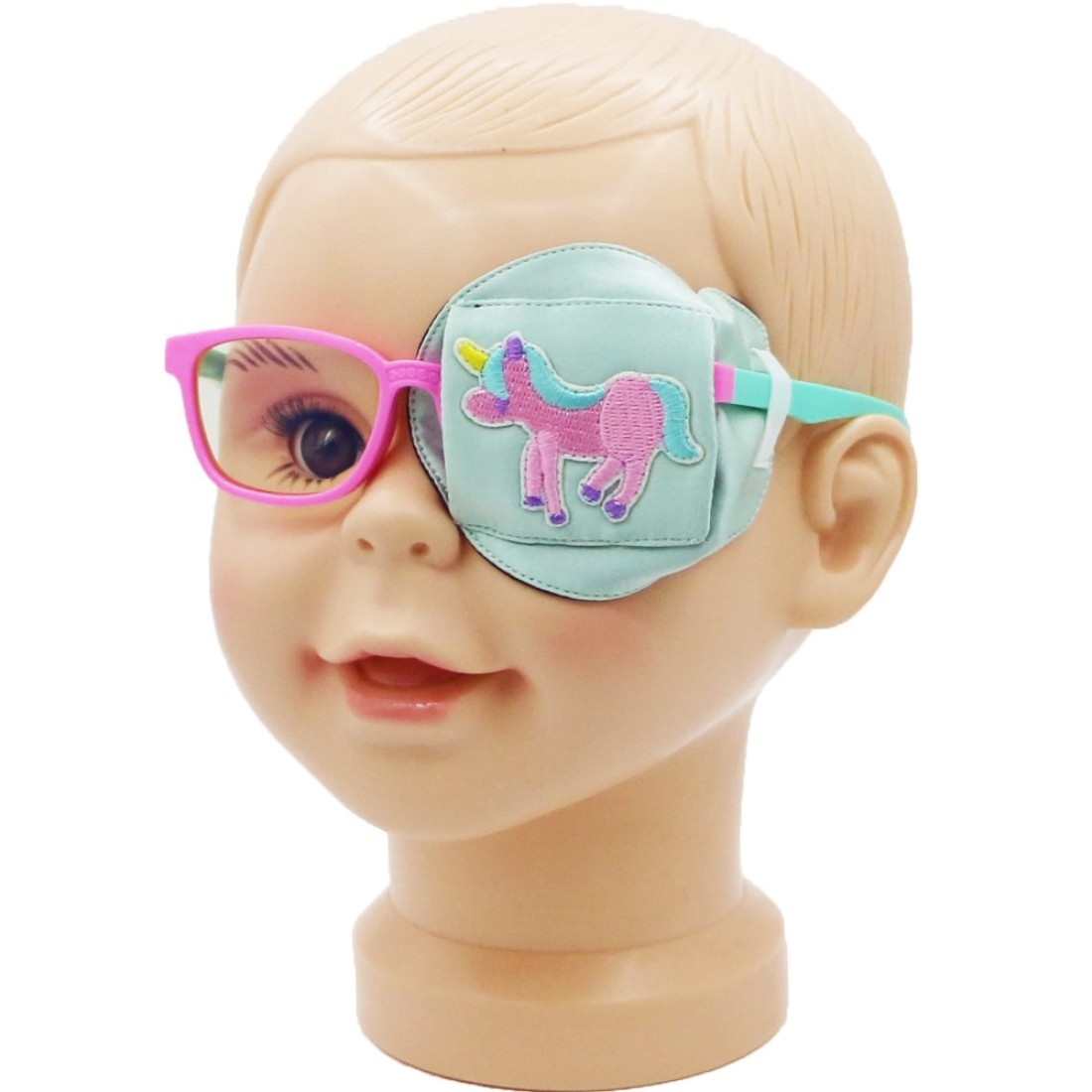 Astropic 3D Silk Eye Patch for Kids Girls Eye Patch for Glasses Medical Eye Patch for Children with Lazy Eye (Pink Unicorn, Left Eye)