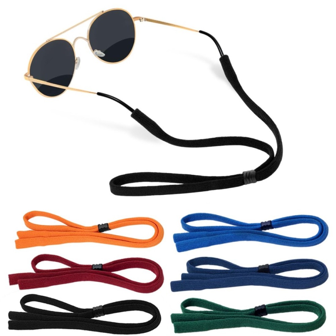 HALF CRESCEN Eyeglasses Holder Strap Cord - Sunglasses Eyewear Retainer-Glasses Cord Lanyard - 6 Pack