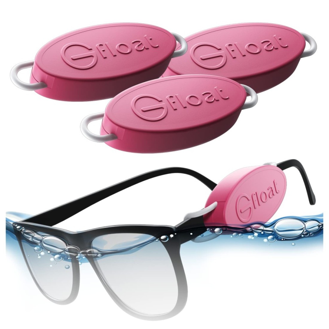 G FLOAT Floating Glasses Holder with No Sunglasses Strap or Tail, Floatable Eyeglasses Strap for Men, Special Glasses Strap for kids or Glasses Strap Women for Sports, Water Eyeglass Strap Retainer