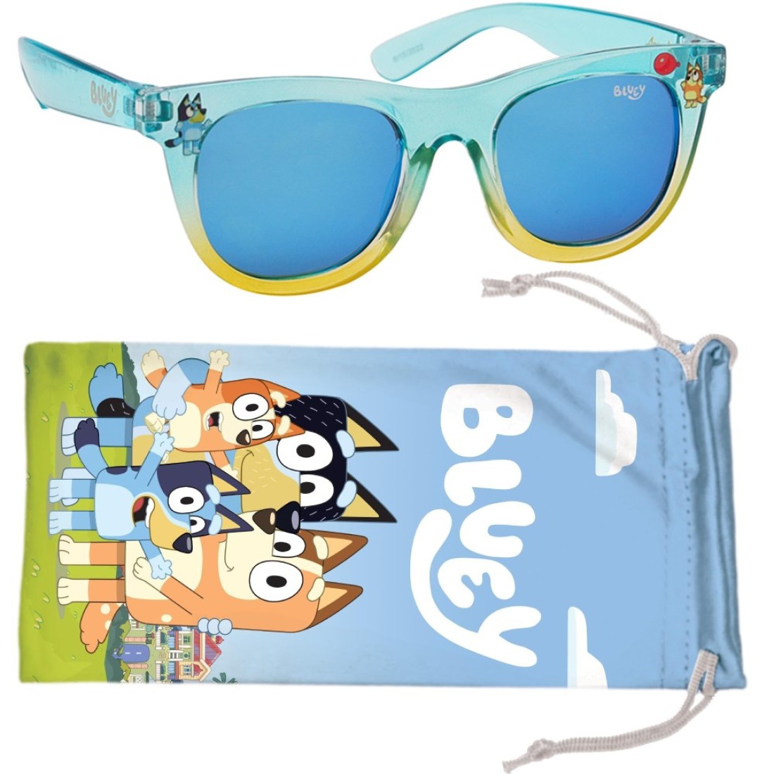 Bluey Toddler Sunglasses - Comfortable UV-Protective Bluey Sunglasses Toddler Size w/t Soft Carrying Case - Official Bluey Accessories &amp; Bluey Gifts - Bluey Stocking Stuffers