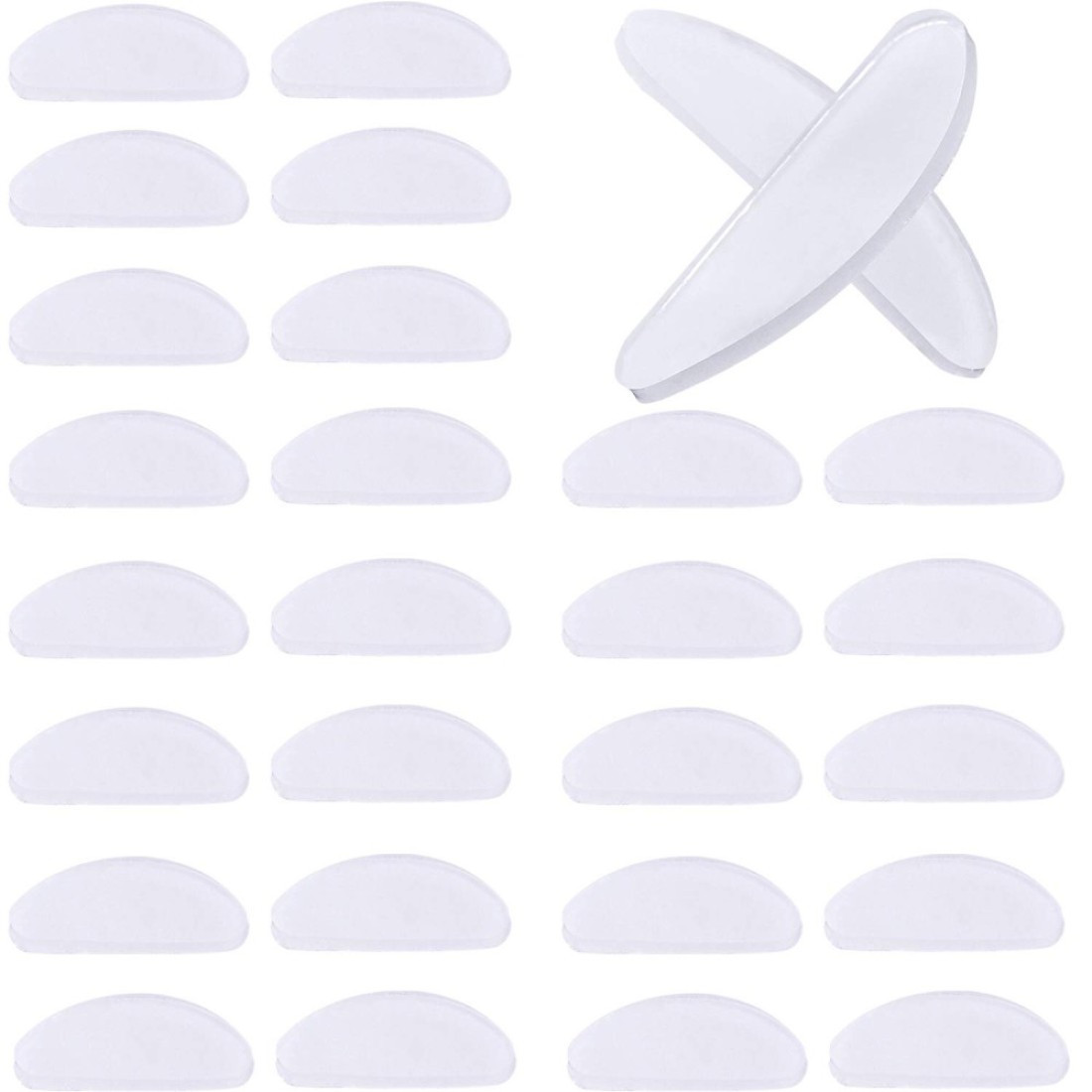 TOODOO18 Pairs Eyeglasses Nose Pads Glasses Adhesive Silicone AntiSlip Nosepads for Eyeglass Glasses Sunglasses Transparent 15mm