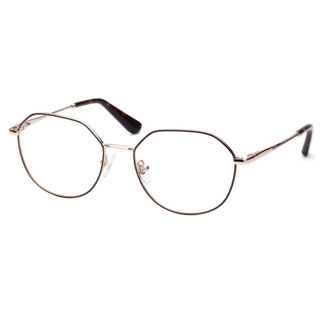 COLOSSEIN Fashion Vintage Optical Eyeglasses Frame for Women light Weight Stainless Steel Frame with Clear Lens Non-prescription - Gold/Brown