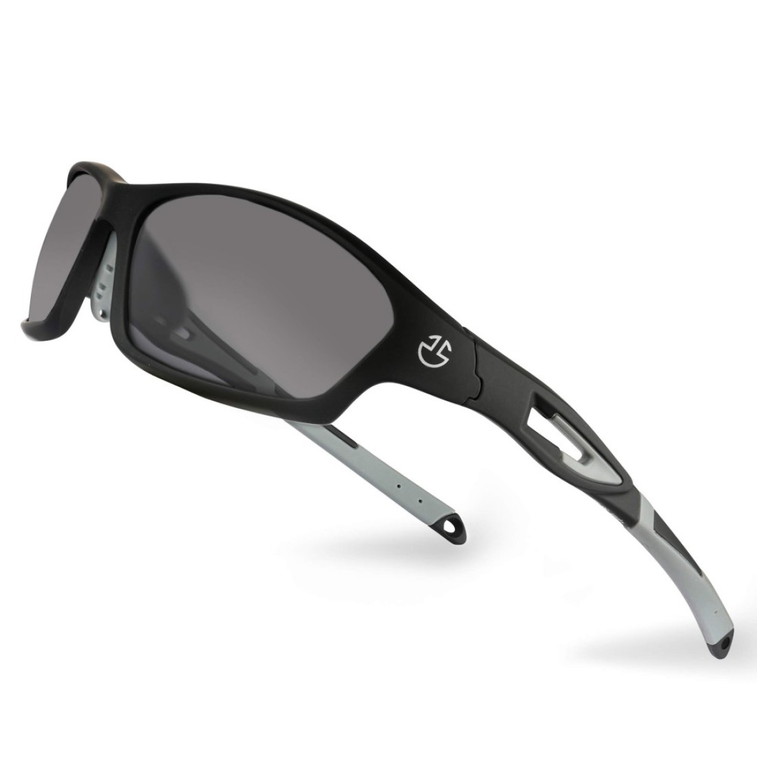 Polarized Sports Sunglasses for Men &amp; Women UV Protection Mirrored Polarized Lenses, Adjustable Nose Pad, Unbreakable Fishing, Baseball, Cycling, Golf Running Sunglasses Hard Zipper Case Grey