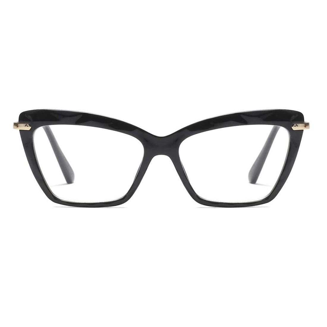Womens Cat Eye Reading Glasses Fashion Crystal Eyewear Frame (Black, 1.25)
