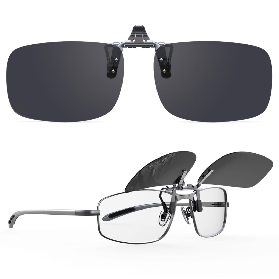 Goiteia Polarized sunglasses clip on over prescription glasses for men and women compact fit
