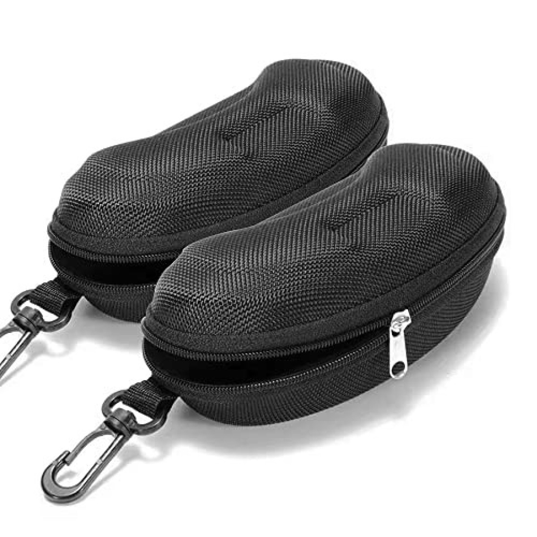 Yamrots 2 Pcs Zipper Hard Sunglasses Cases Portable Travel Eyeglasses Cases with Plastic Hook