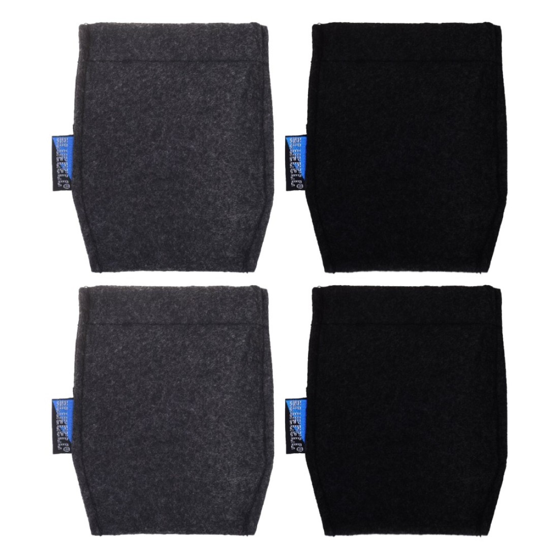 BCP 4 pcs Pocket Square Card Holder for Mans Suits Black and Dark Gray Color
