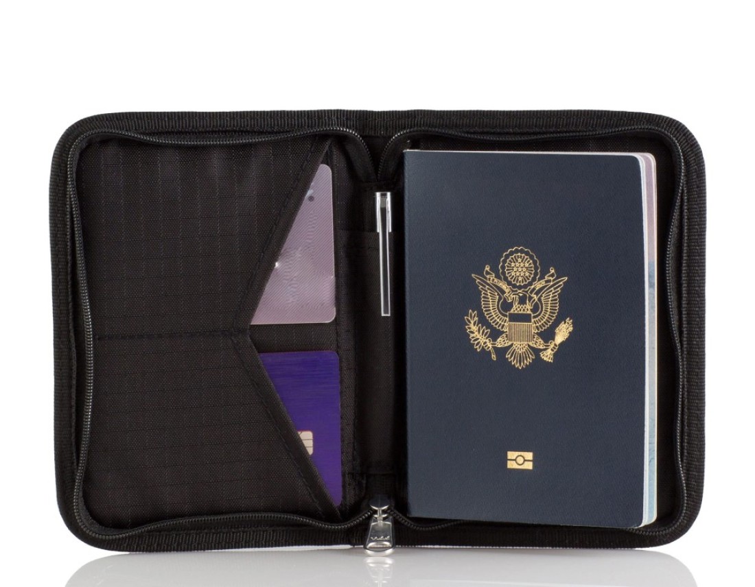 Passport Holder &amp; Travel Wallet with RFID Blocking - Premium Document Organizer Case for Men and Women - Holds Passports, Cards, Tickets, ID, Cash - Compact Zippered Wallet - Midnight