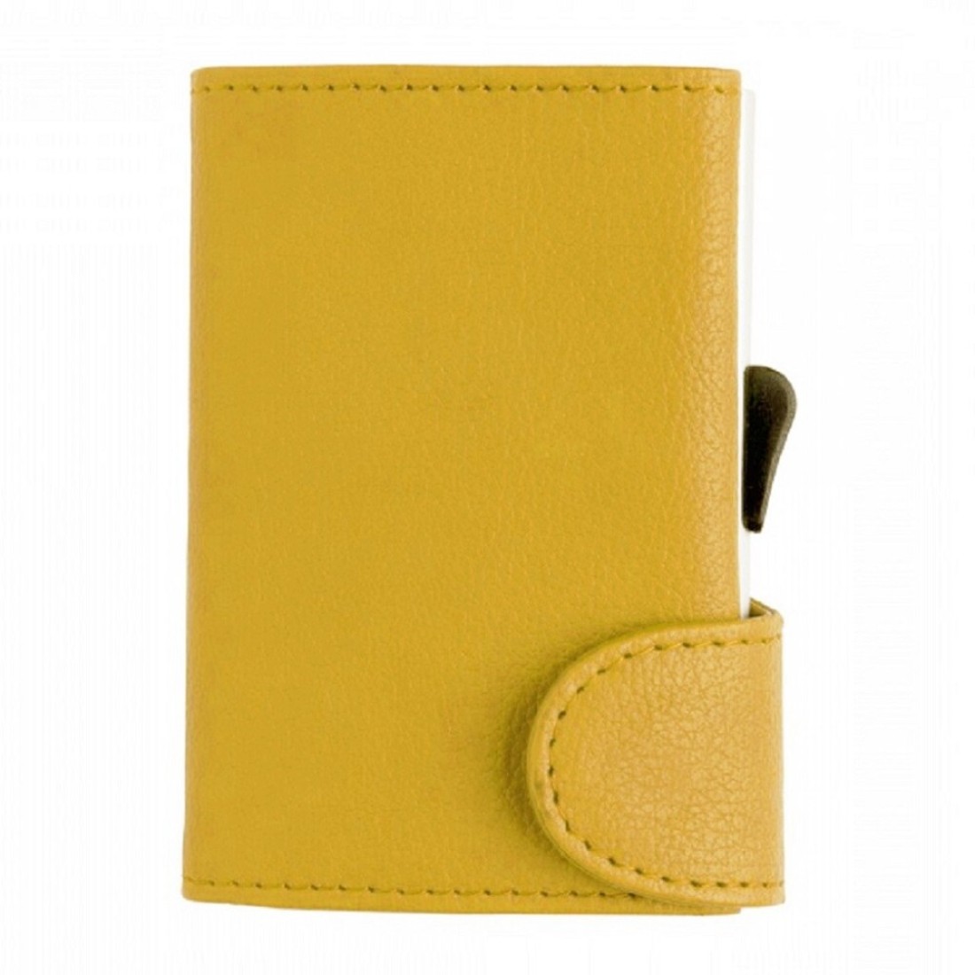 Santhome Card Holder Wallet, Mens Minimalist Slim Metal RFID NFC Blocking Contactless Card Protector Security Pop up wallet (Camel)